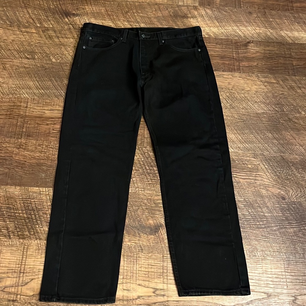 Levi's 505 Men's Black Regular Fit Denim Jeans Size 38x32